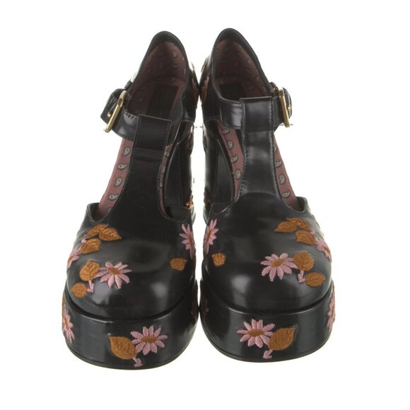 Etro Embroidered Platform Mary Jane Block Heels 2023 Runway 39 9 - Picture 8 of 10